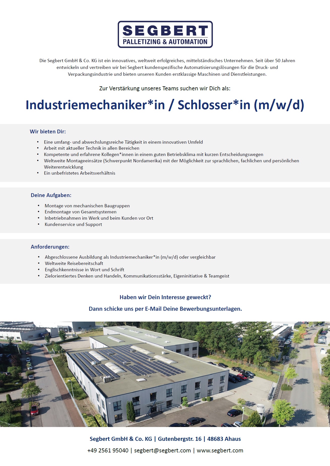 Stellenanzeige-Industriemechanik